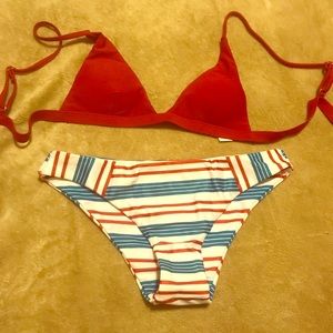 BRAND NEW!!! Striped red white blue bikini